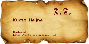 Kurtz Hajna névjegykártya